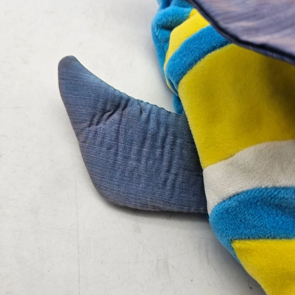 Caltoy Fish Hand Puppet Plush Blue Yellow Stripes Fins Soft Toy Kids Play